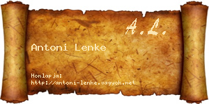 Antoni Lenke névjegykártya